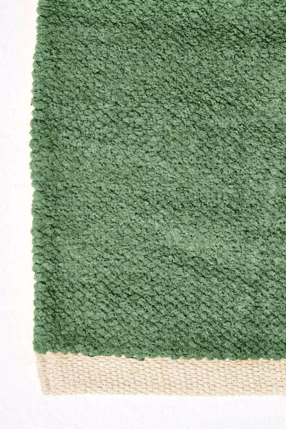 Homescapes Plain Chenille Cotton Rug in Green, W/D/H: 60 x 100 x 0.3 cm – 2