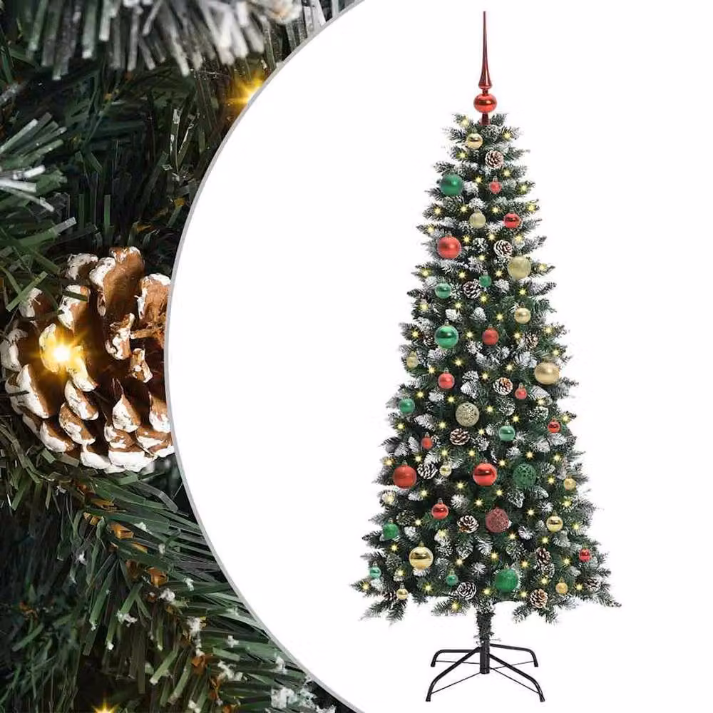 Berkfield Home Artificial Christmas Tree with 150 LEDs, Green, H x W x D: 150 x 66 x 66 cm – 2