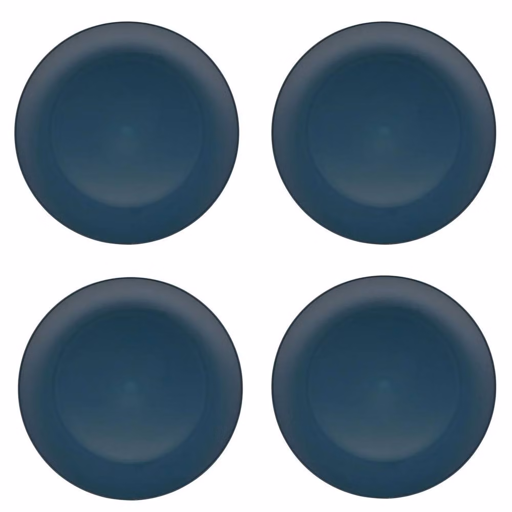 Dragodirect Set of 4 Reusable Blue Plastic Dinner Plates, Diameter: 25 cm – 2