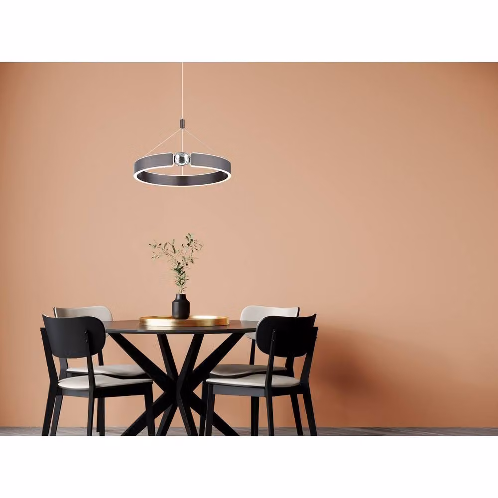 Netlighting Hendricks LED Pendant Ceiling Light in Bronze and Brown with Warm White 3000K Light – 3