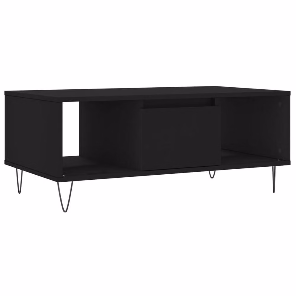 Berkfield Home Modern Black Rectangular Coffee Table W/D/H: 90 x 50 x 36.5 cm – 3