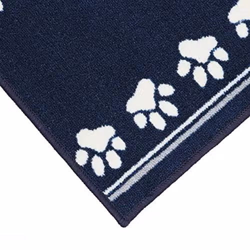 JVL Machine Washable Non-Slip Pet Mat with Animal Graphic, Blue, W/D/H: 70 x 40 x 1 cm – 7