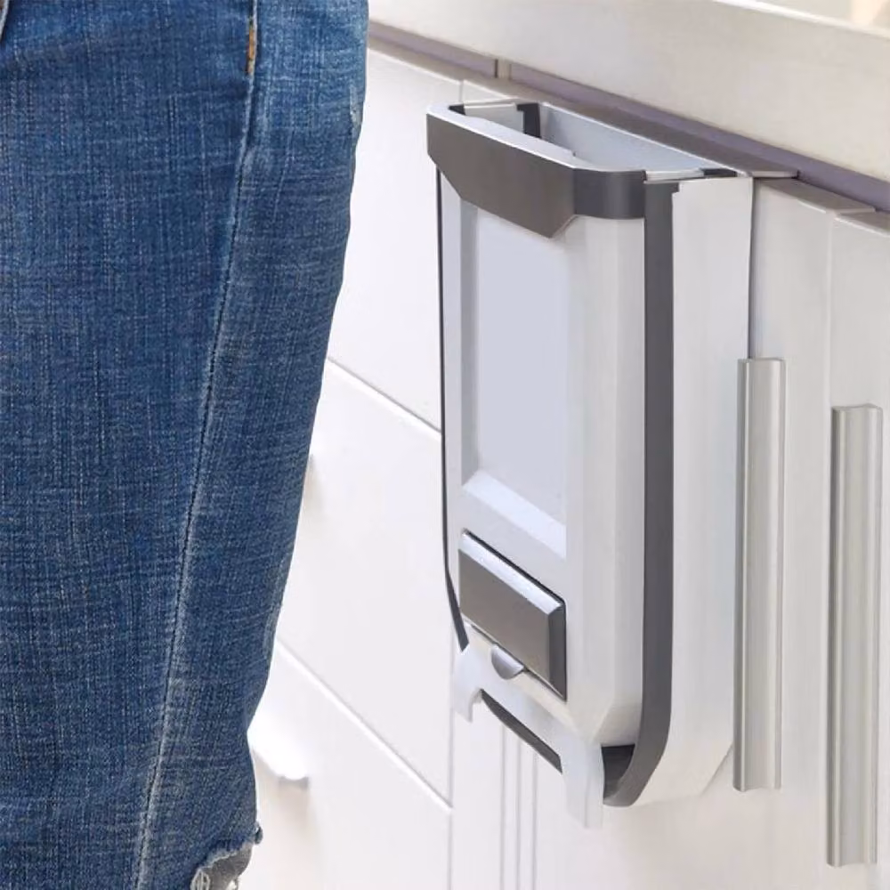 FORGEVIO 9L Folding Wall Mounted Kitchen Waste Bin in White – 3