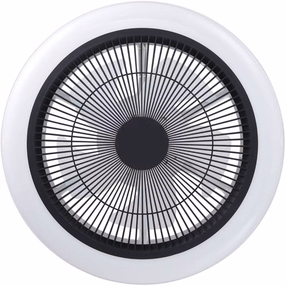 Loops Modern Round Integrated LED Ceiling Light in White and Black – 4