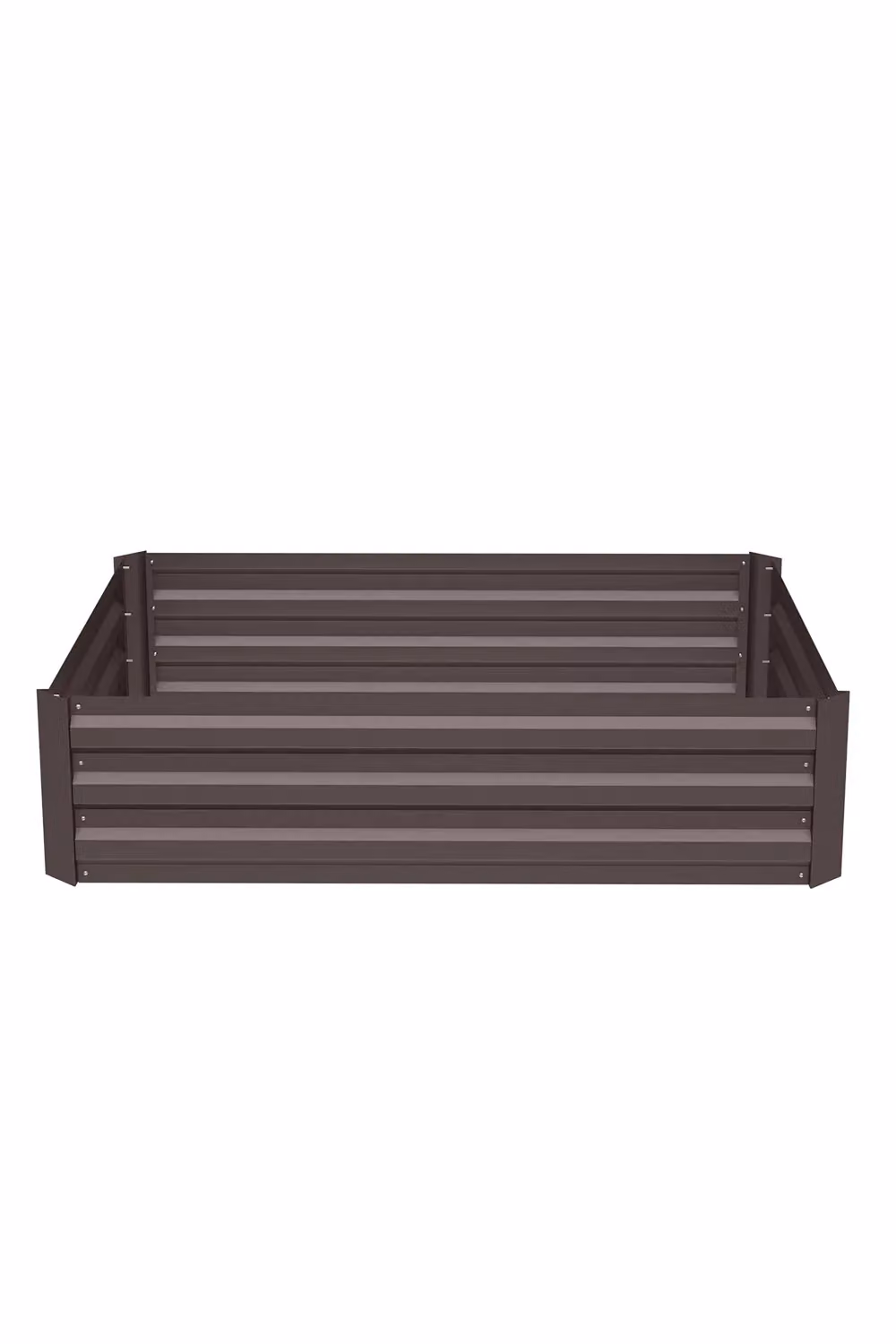 Living and Home Galvanised Steel Raised Garden Bed Planter Box in Brown, W/D/H: 120 x 90 x 30 cm – 4