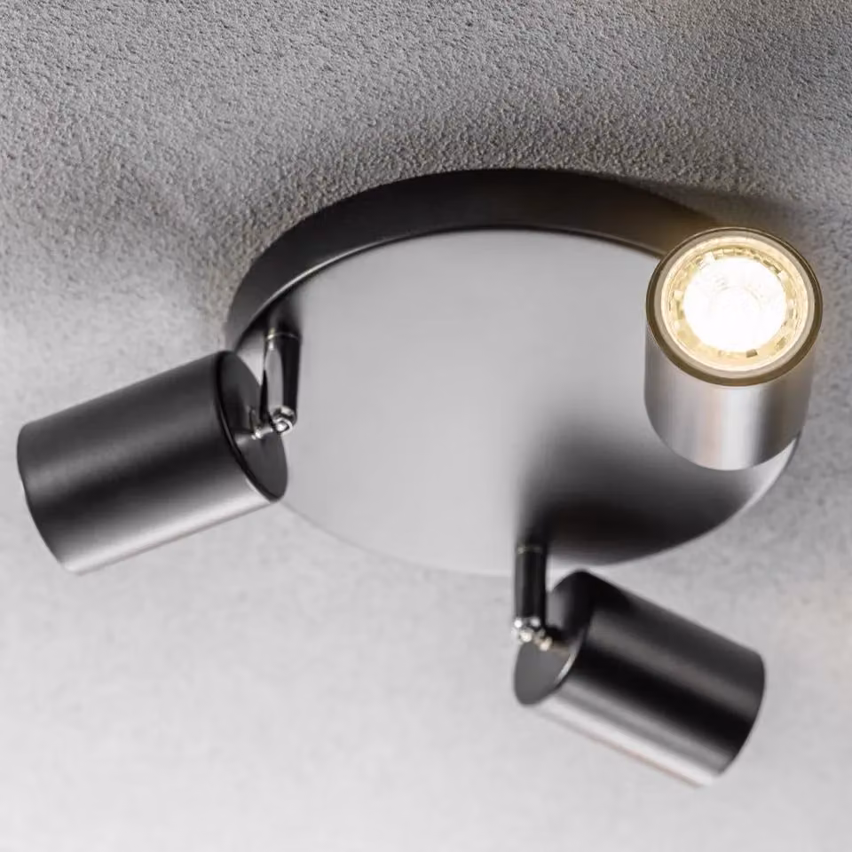 CGC Lighting Jack Black Adjustable GU10 Ceiling Spot Light, Black, W/D/H: 20 x 14 x 14 cm – 2