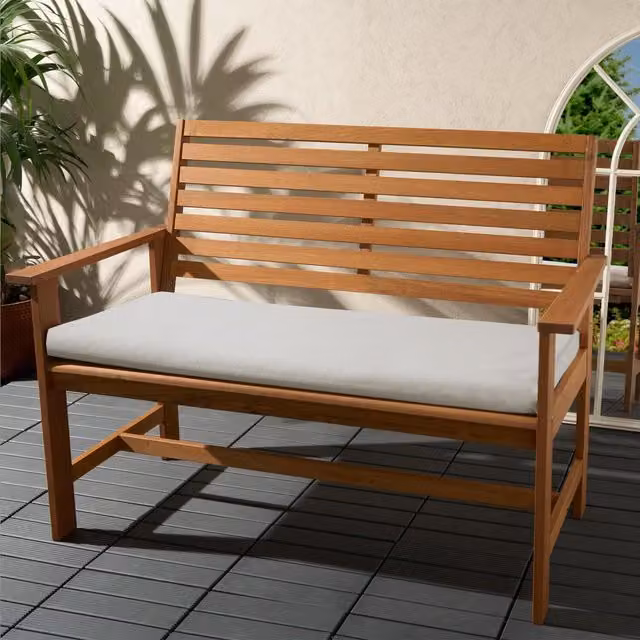 OHS 2 Seater Grey Foam Bench Pad with Removable Water Repellent Weatherproof Outdoor Fabric