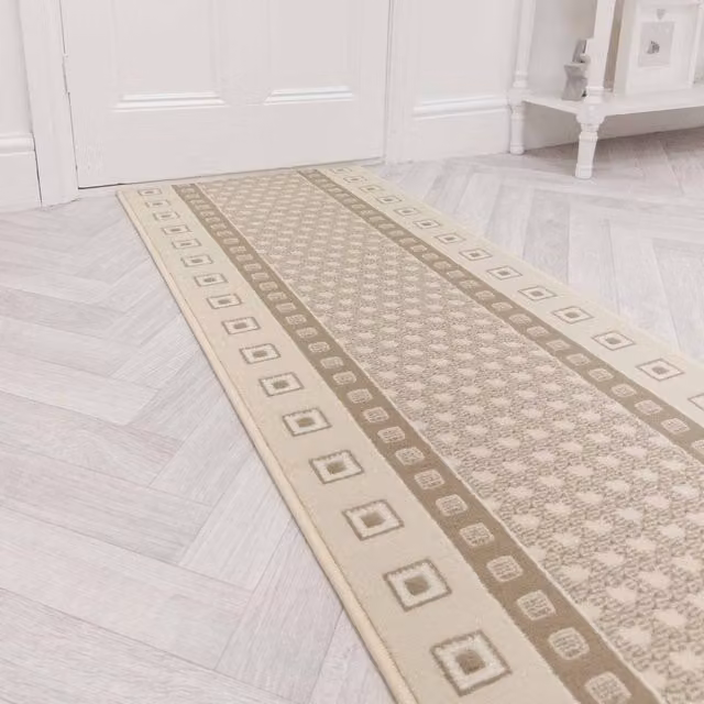 runrug Caesar Hallway Carpet Runner Rug in Beige, W/D: 60 x 300 cm