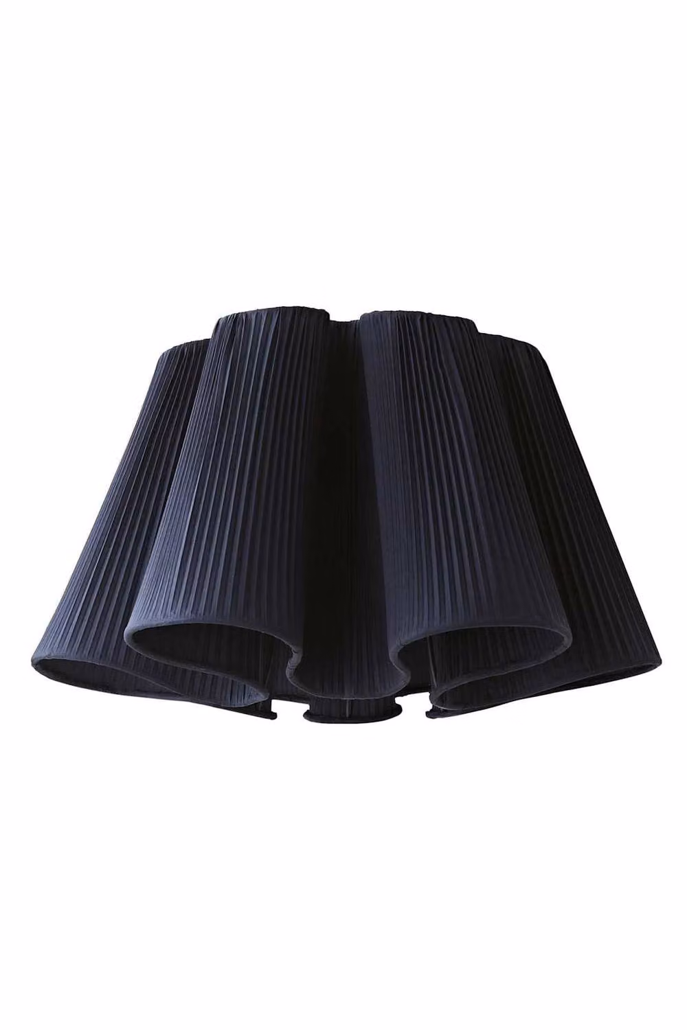 ValueLights Jemima Pleated Scalloped Easy Fit Fabric Lamp Shade in Dark Navy Blue – 4