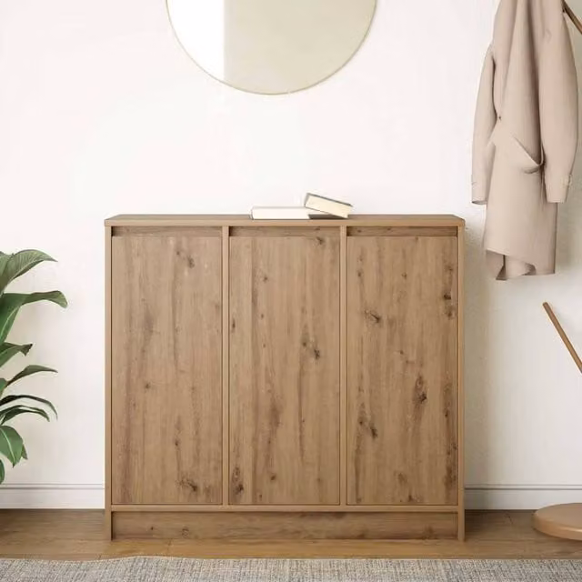 Berkfield Home Artisan Oak Sideboard in Brown, W/D/H: 85 x 34 x 76 cm – 1