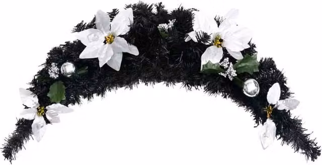 Berkfield Home Beautiful Christmas Arch with LED Lights, Black, 90 cm