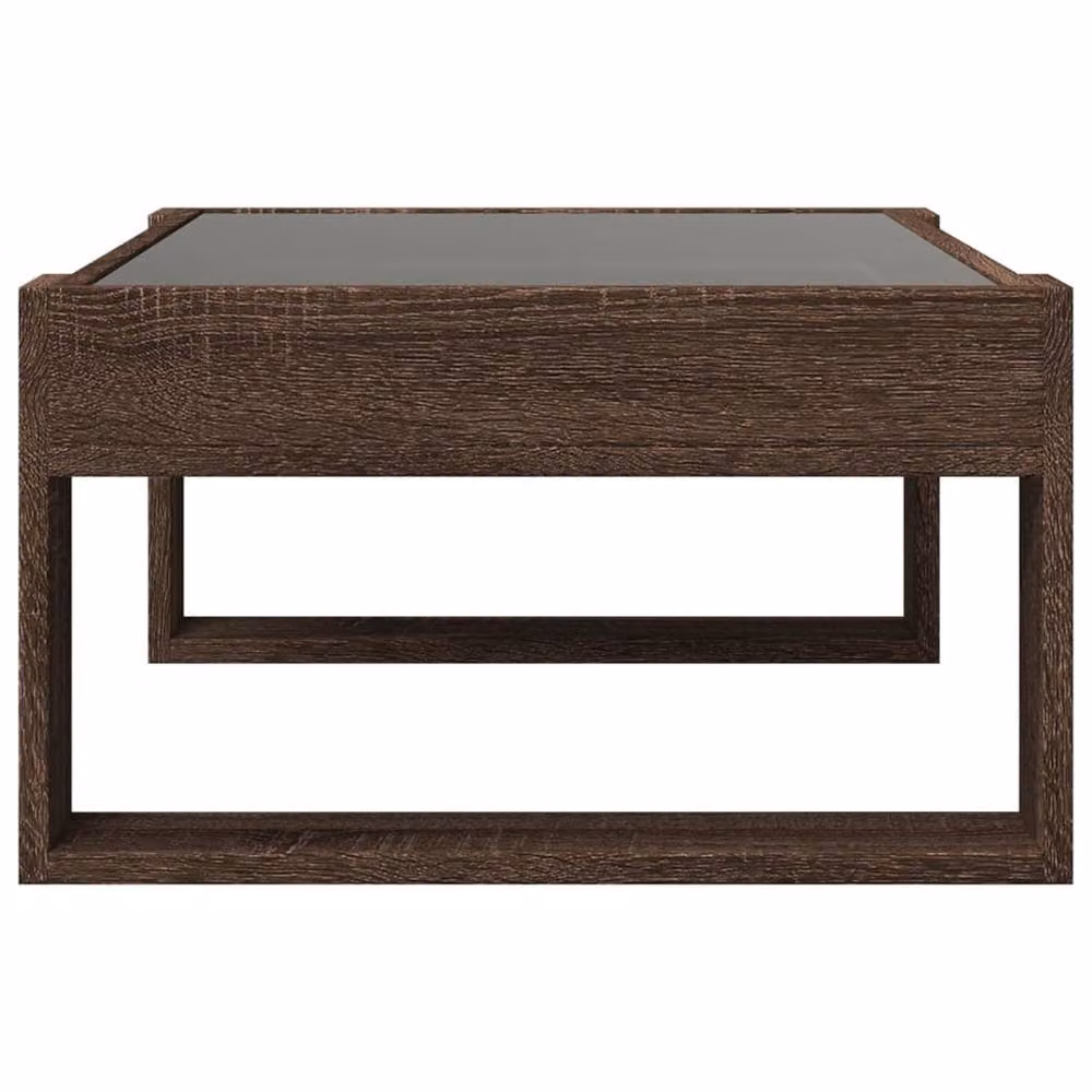Berkfield Home Infinity LED Coffee Table in Brown Oak, W/D/H: 70 x 53 x 30 cm – 4