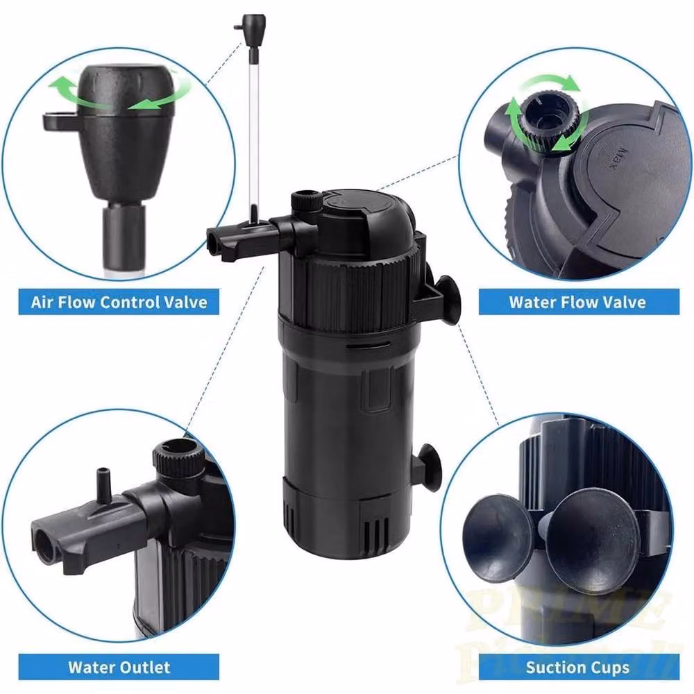FLAVORA 5 in 1 Internal Aquarium Filter Pump, Black – 3