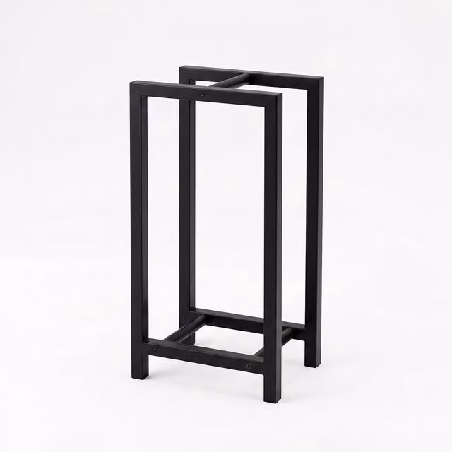Levede Steel Fireplace Log Holder Compact Wood Storage Rack, Black