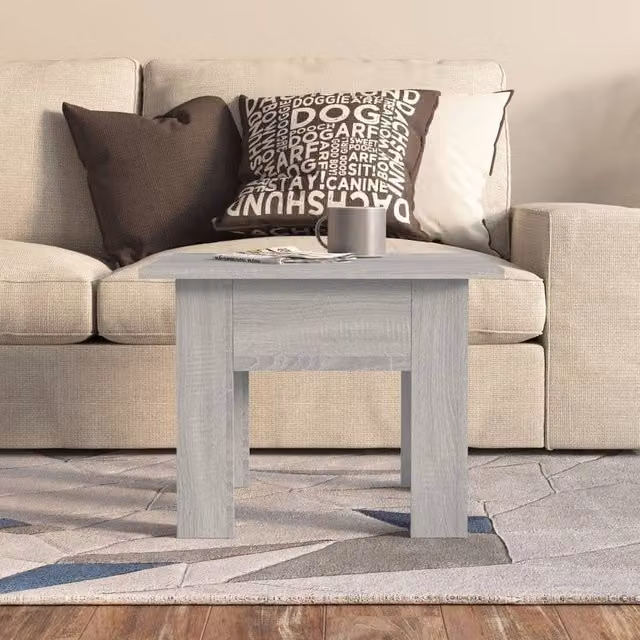 Berkfield Home Modern Square Coffee Table in Grey Sonoma, W/D/H: 55 x 55 x 42 cm