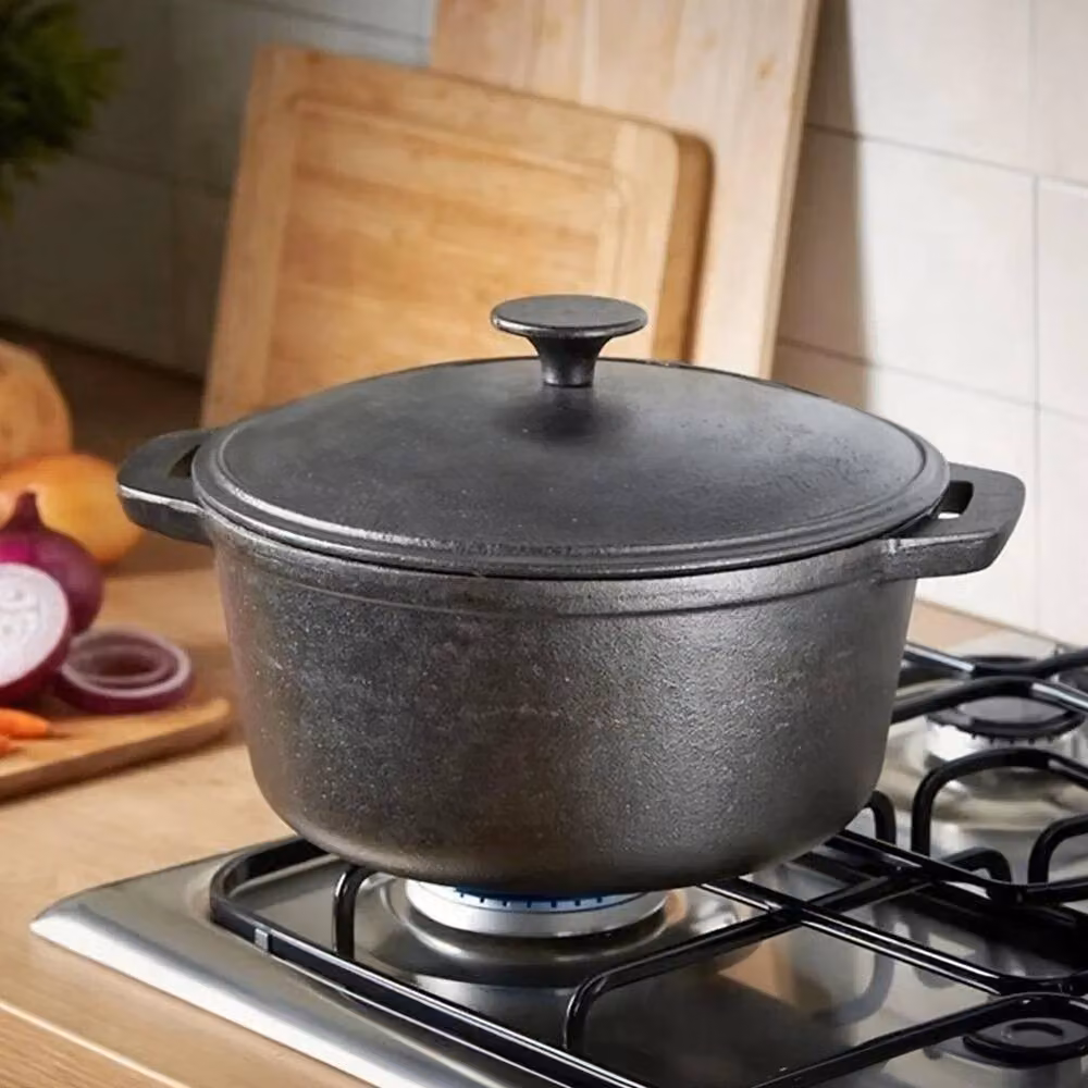PAWNORA Black Uncoated Cast Iron Casserole Dish, W: 36 cm, H: 13 cm – 2