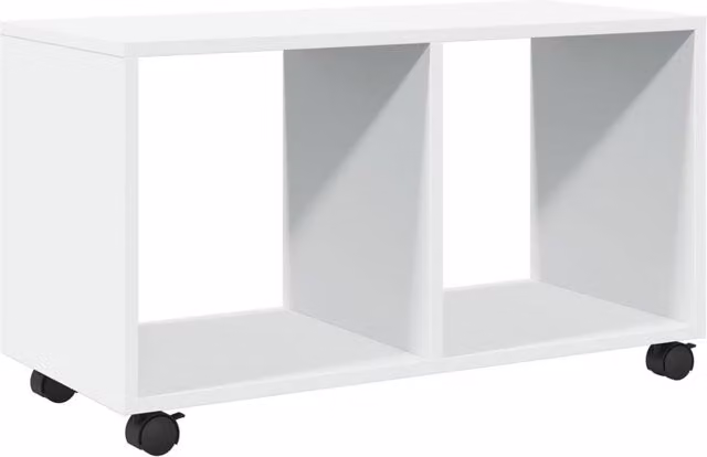 Berkfield Home vidaXL Rolling Cabinet in White, W/D/H: 72 x 33 x 42.5 cm