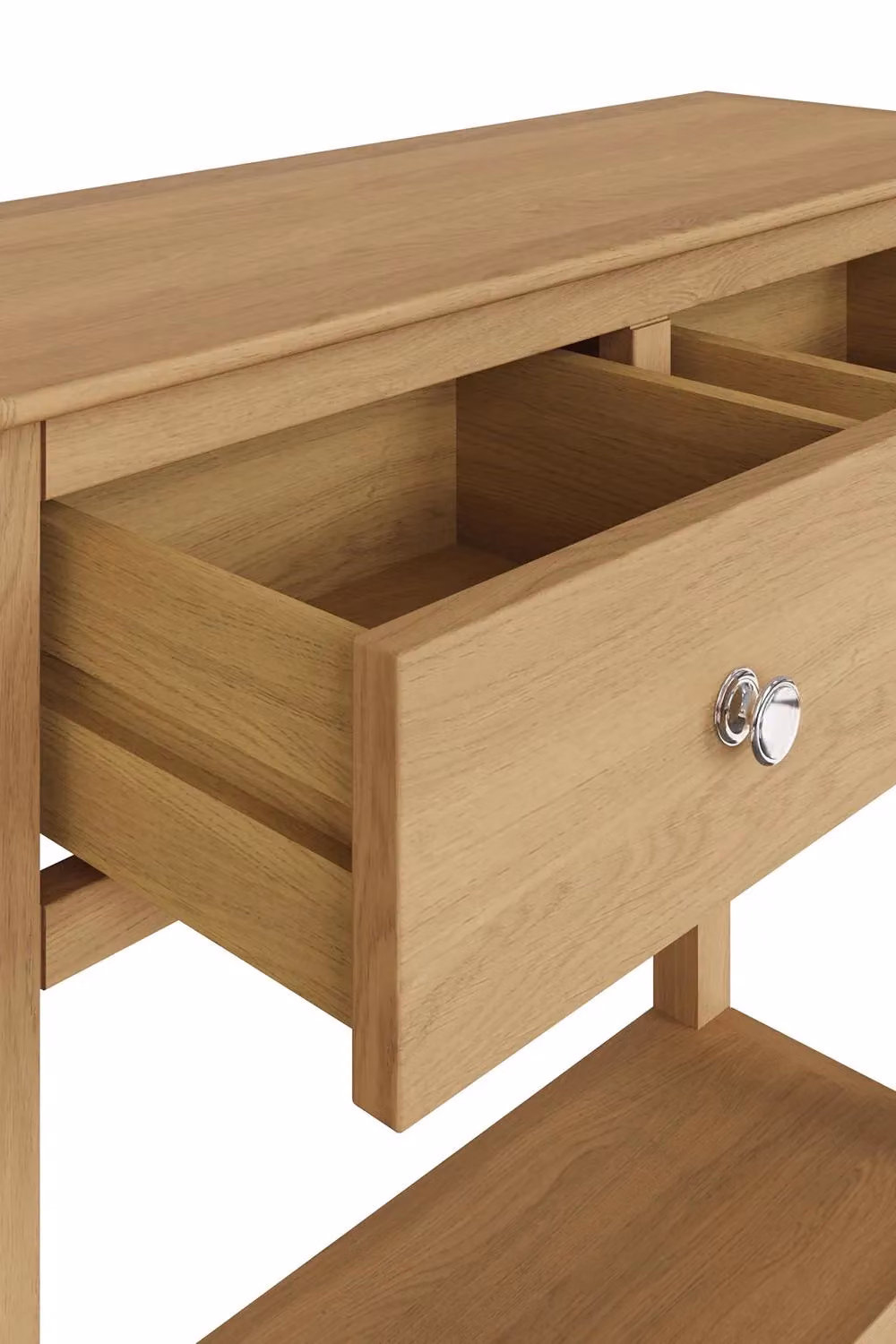 FWStyle Natural Oak 2 Drawer Console Table in Brown – 3