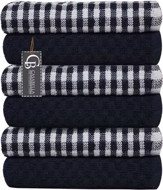 Casabella Blue Tea Towels, Pack of 6