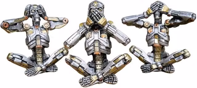 Gifts Direct 2 U Set of 3 Steampunk Skeleton Resin Ornaments in Silver, Gold and Multicolour – 4