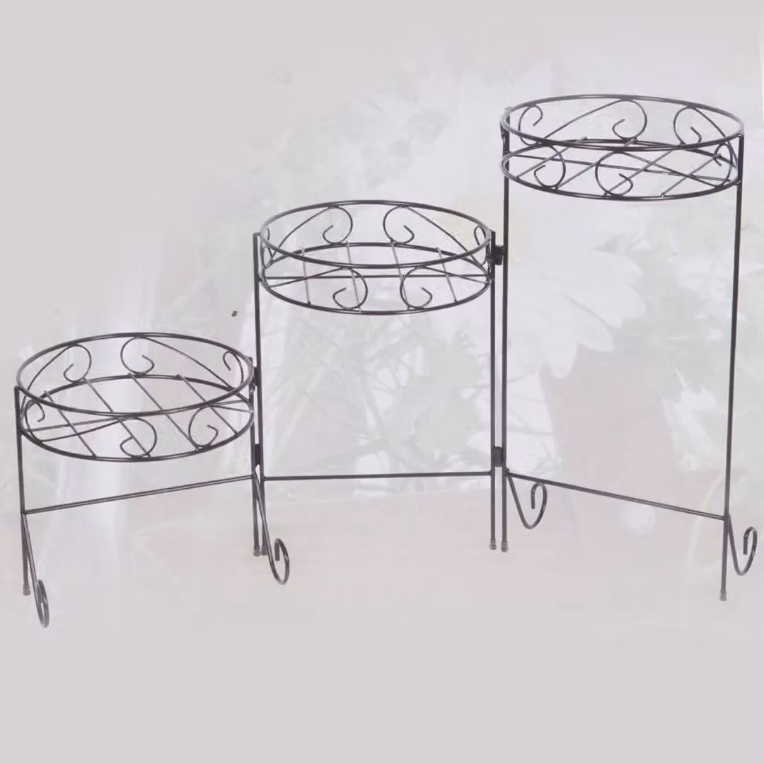 EONLION 3 Tier Metal Plant Stand in Silver or Black – 3