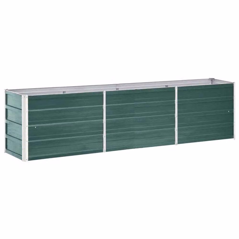 Berkfield Home Garden Green Galvanised Steel Raised Bed W: 240 cm, D: 40 cm, H: 45 cm – 2