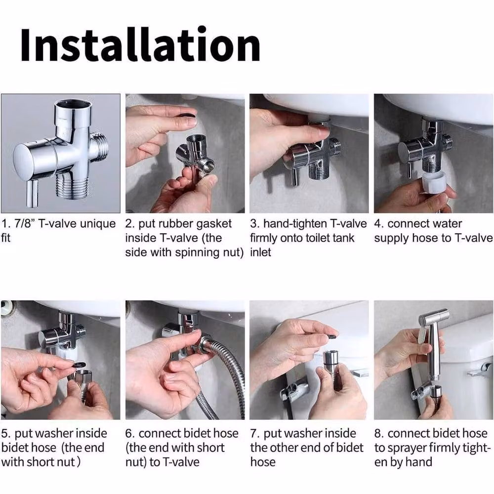 KORVIXA SET2 Toilet Bidet Shattaf Shower in Silver, Width: 45 cm, Height: 75 cm – 2