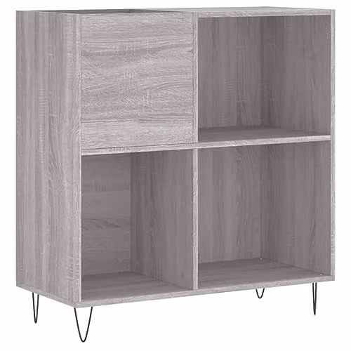 vidaXL Record Cabinet in Grey Sonoma, W/D/H: 84.5 x 38.0 x 89.0 cm