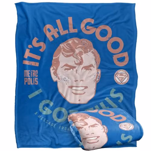 Warner Bros. Superman All Good I Got This Super Soft Fleece Throw Blanket, Multicolour, W: 152 cm x L: 127 cm – 1