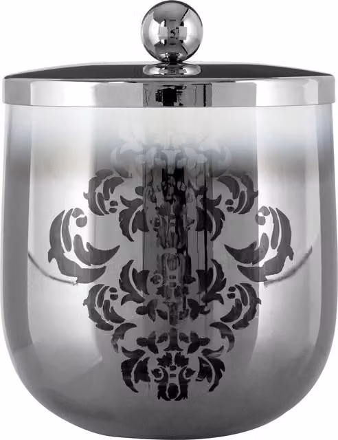Premier Housewares Elissa Glass Cotton Jar, Silver, W/D/H: 10 x 10 x 13 cm
