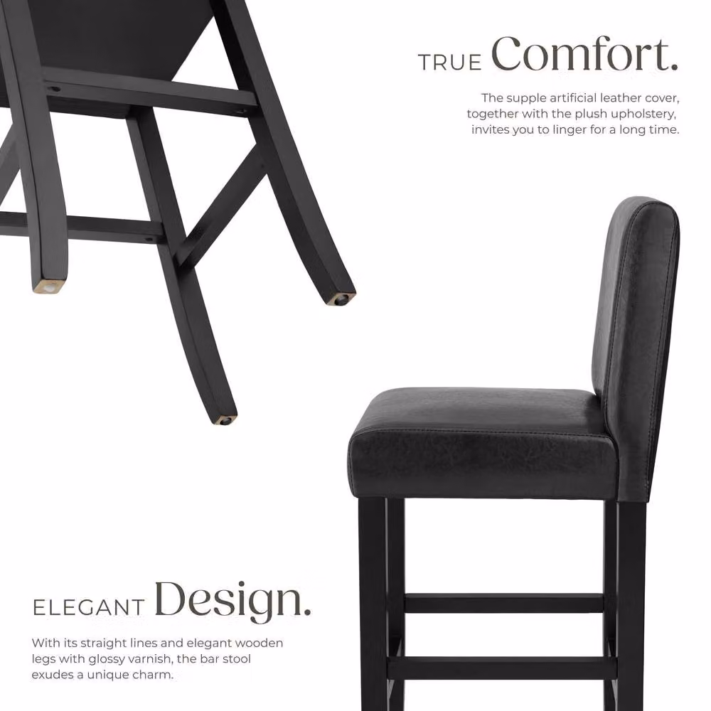 tectake Dover Modern Bar Stool Set of 6 in Black – 3