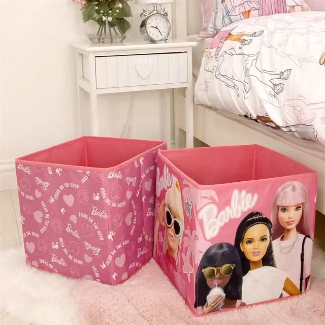 Mattel Barbie Underbed Storage Box Pack of 2 in Pink