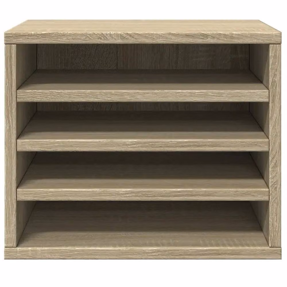 EONLION Solid Wood Desk Organiser in Brown, W/D/H: 36 x 26 x 29.5 cm – 3