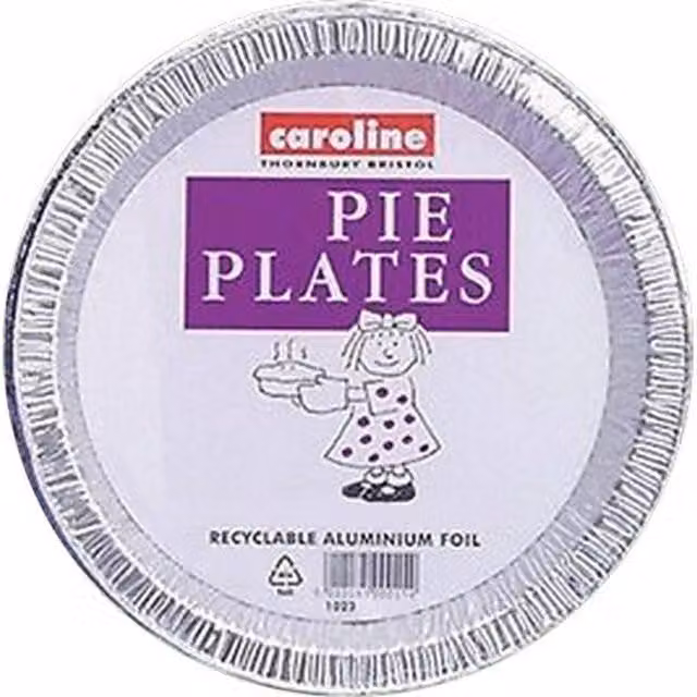 Caroline Silver Uncoated Aluminium Round Foil Pie Plates, Pack of 6 – 1