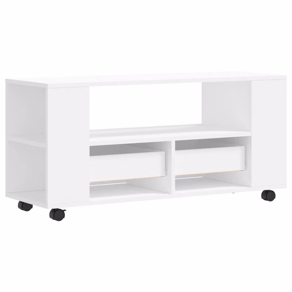 Berkfield Home White TV Cabinet in Engineered Wood, W: 102 cm, D: 34.5 cm, H: 43 cm – 3