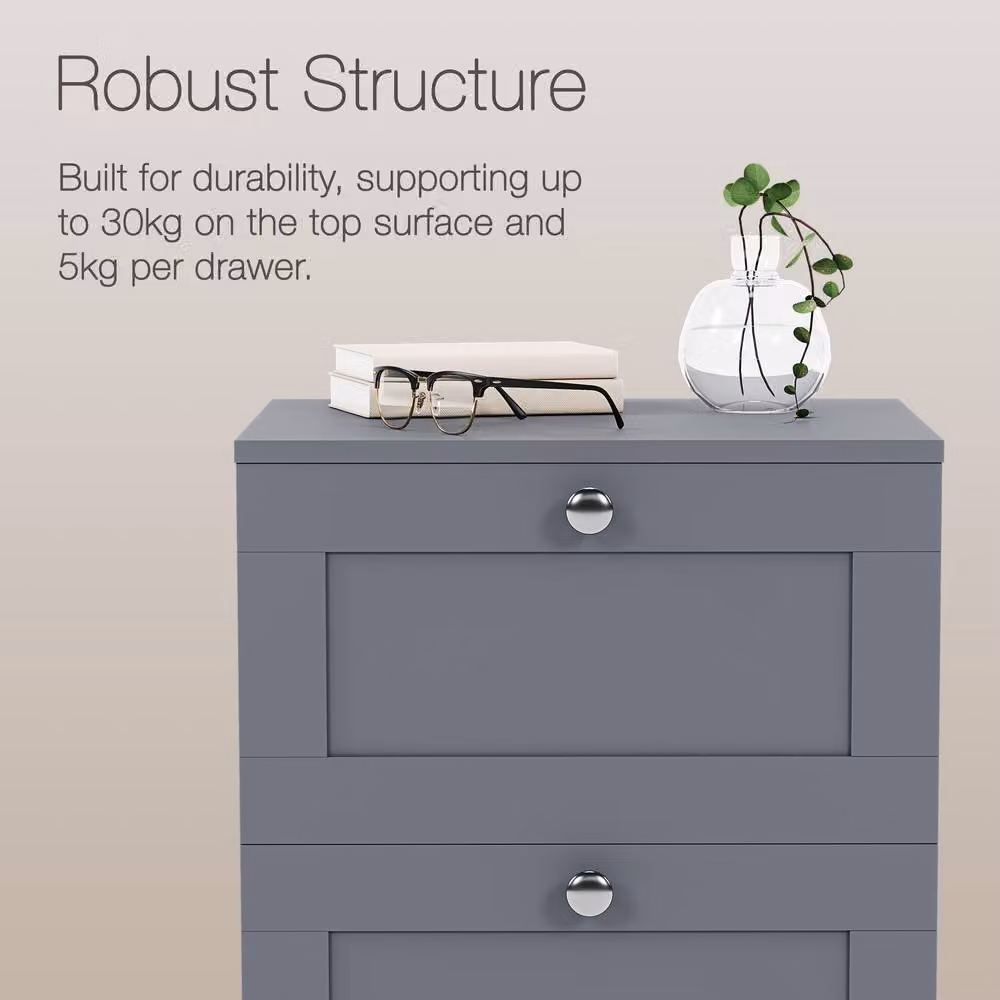 Home Discount Vida Designs Altino 3 Drawer Bedside Cabinet Chest, Set of 2, Grey – 3