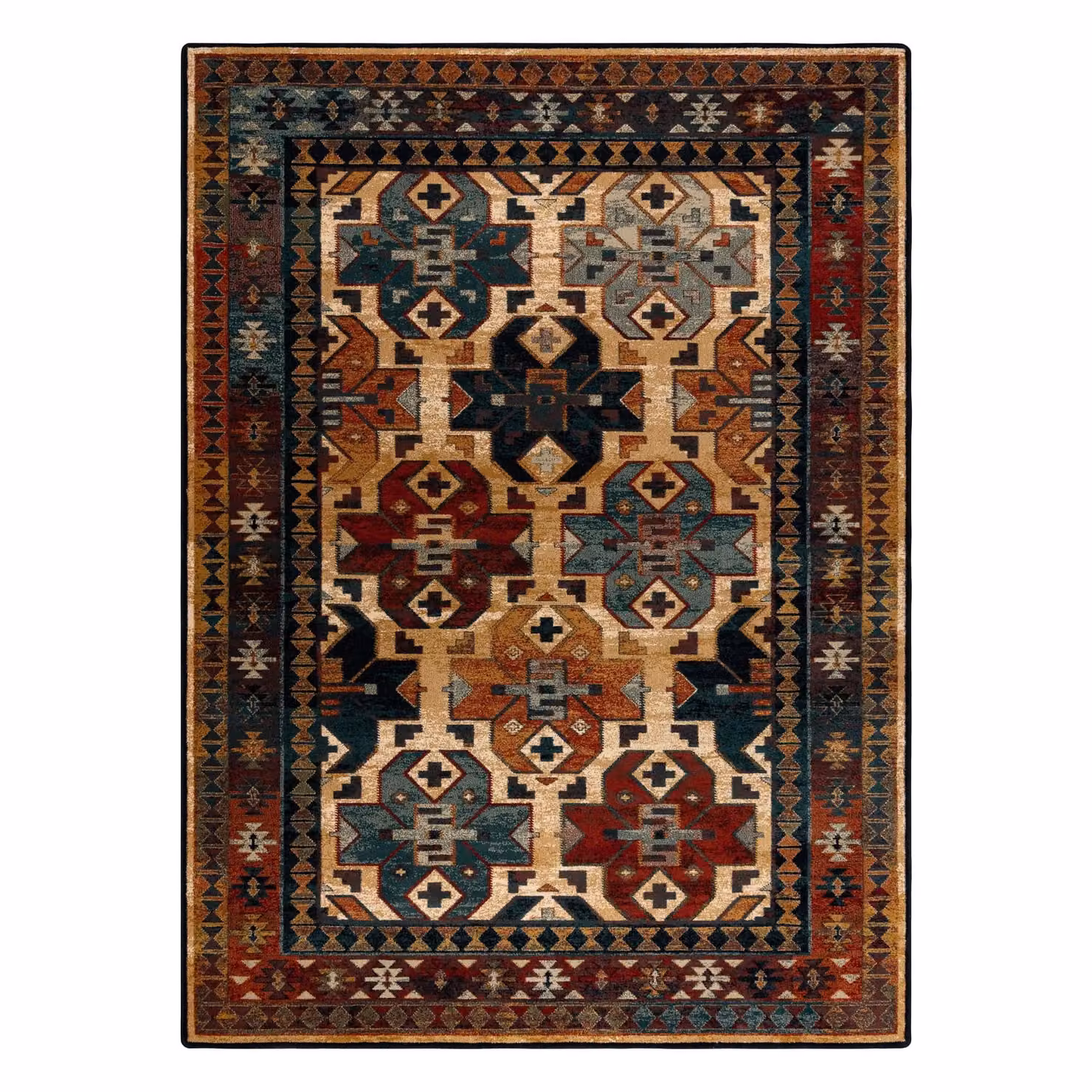 RugsX Wool Omega Ethnic Rectangular Rug in Red and Multicolour, W: 170 cm, L: 235 cm – 2