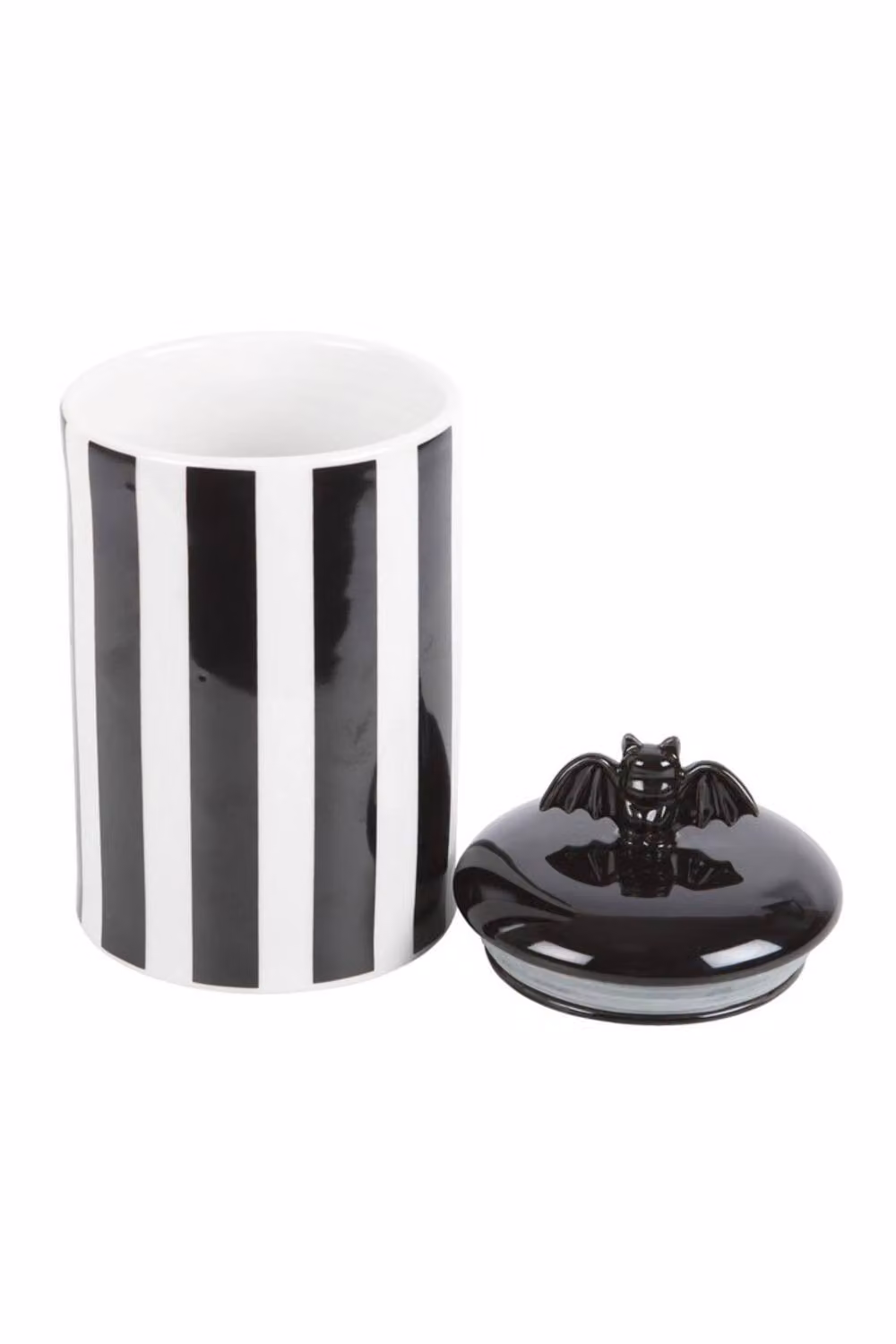 KDMD Striped Ceramic Storage Jar in Black and White – 2