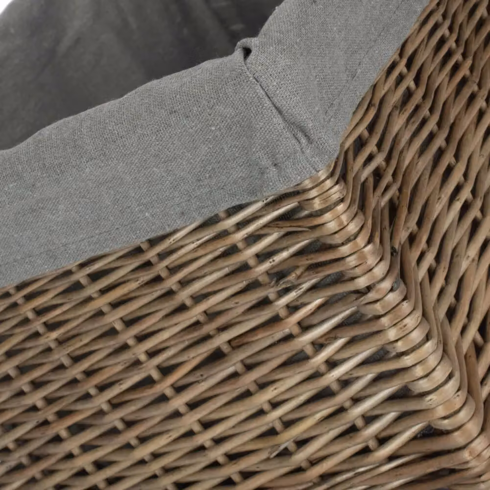 Red Hamper Antique Wash Grey Willow Storage Basket with Cotton Lining – 3