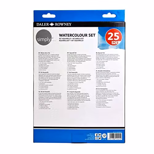 Daler-Rowney Simply Watercolour Paint 25 Piece Technique Set with 12 x 12ml Assorted Colours – 2