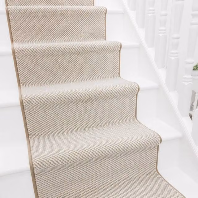 runrug Hazy Stair Runner Carpet in Brown, W: 60 cm, L: 450 cm