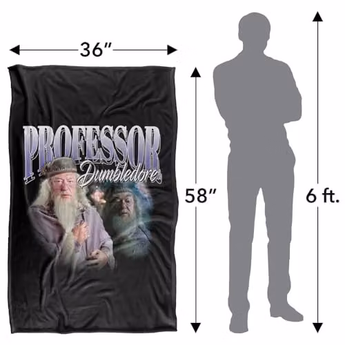 Warner Bros. Harry Potter Professor Dumbledore Homage Super Soft Fleece Throw Blanket, Multicolour, W: 91.44 cm, L: 147 cm – 4