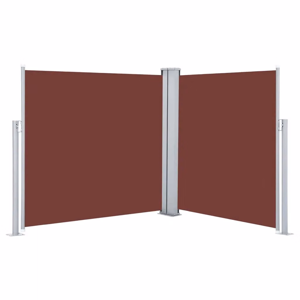 Berkfield Home Brown Retractable Polyester Roller Side Awning W/D/H: 100 x 600 cm – 2