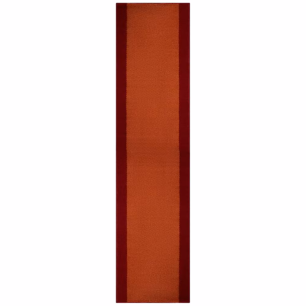 Bravich LTD Bordered Traditional Hallway Runner Rug in Terracotta, Non-Slip Low Pile, W: 60 cm, L: 450 cm – 3