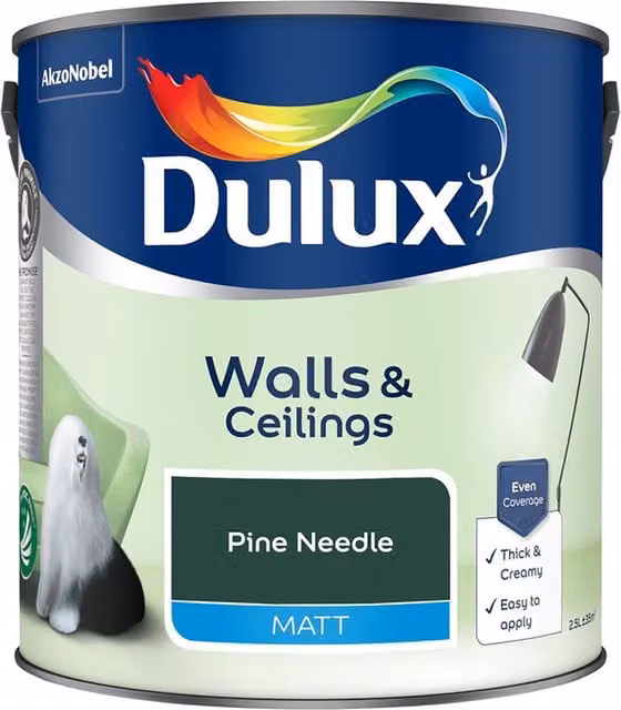 Dulux Matt Dispersion Emulsion Paint, Green, 2.5 l