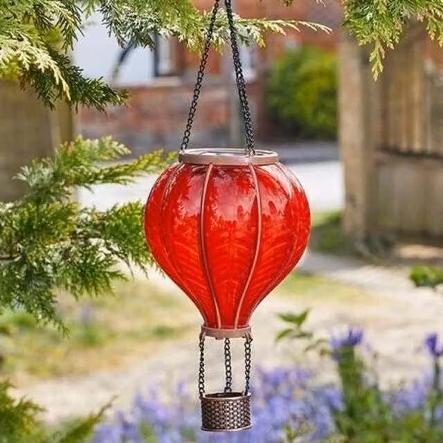Garden Mile Solar Hanging Balloon Light in Red