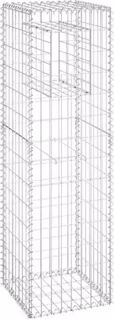 Berkfield Home Silver Iron Gabion Basket Post, W/D/H: 40 x 40 x 140 cm