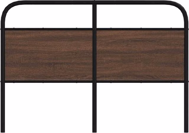 Berkfield Home Industrial Headboard in Brown Oak, W: 125 cm, H: 100 cm – 1