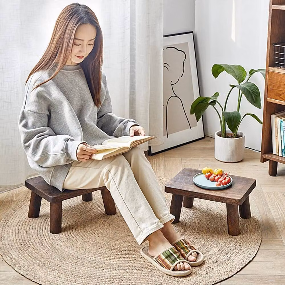 FLAVORA Brown Wooden Living Room Seat and Shoe Changing Bench – 5
