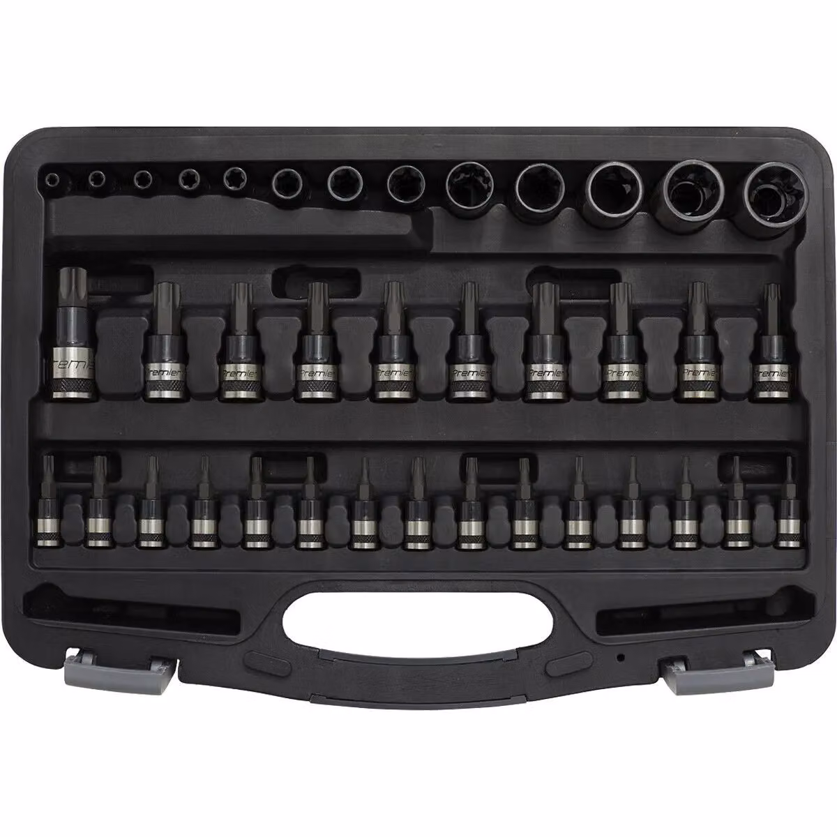 Loops 38 Piece TRX and TRX Security Bit Set in Black S2 Steel with 1/4", 3/8" and 1/2" Square Drive – 5